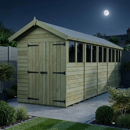 6 x 20 Apex Shed (Double Door, With Windows) - view 2