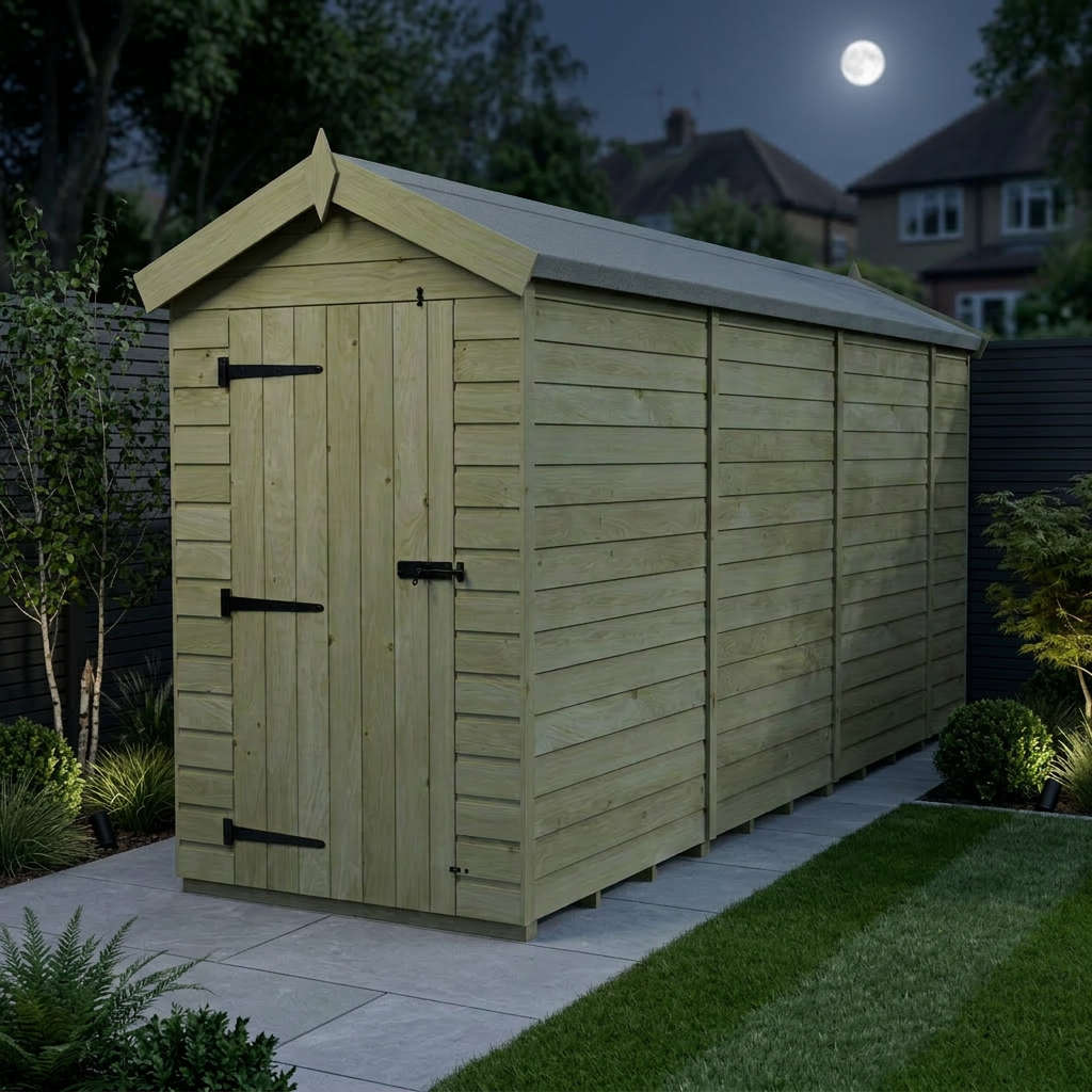 4 x 15 Apex Shed (Single Door, No Windows) - view 2