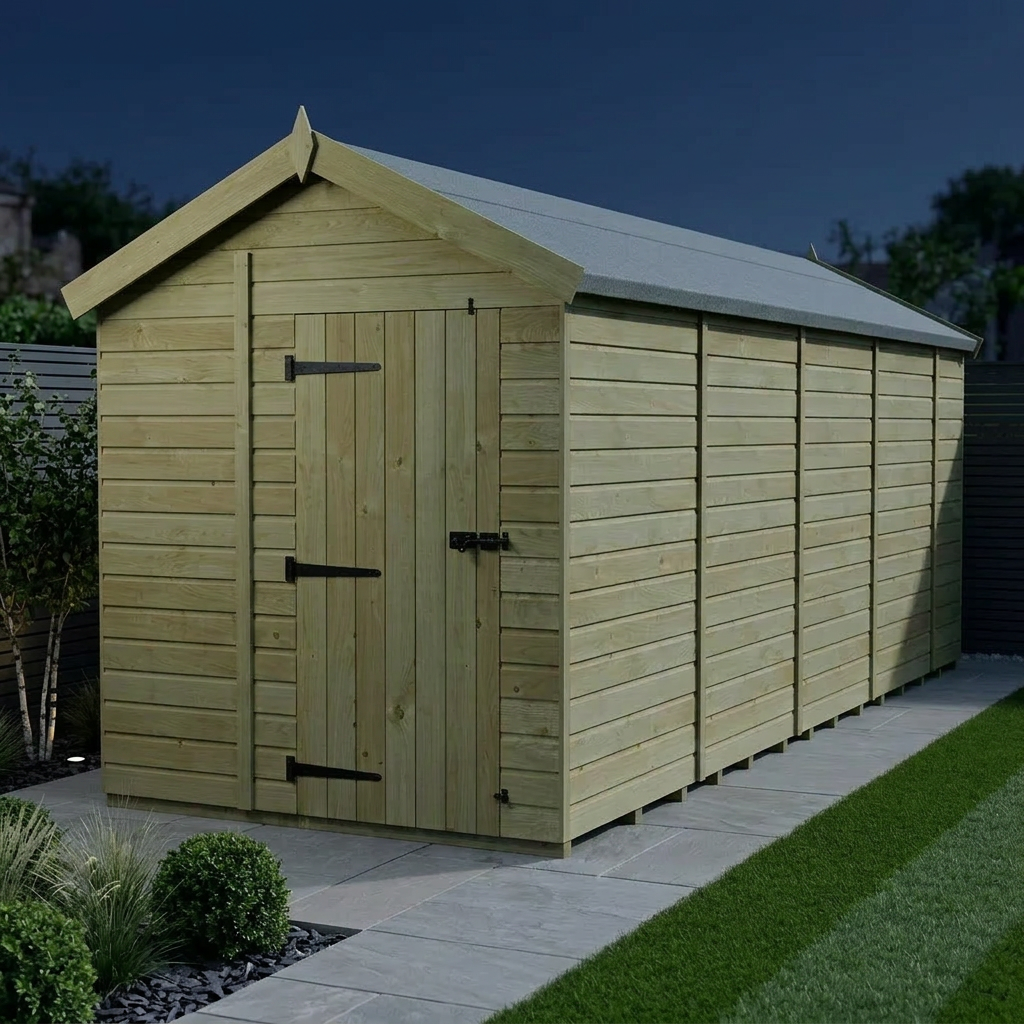 6 x 17 Apex Shed (Single Door, No Windows) - view 2