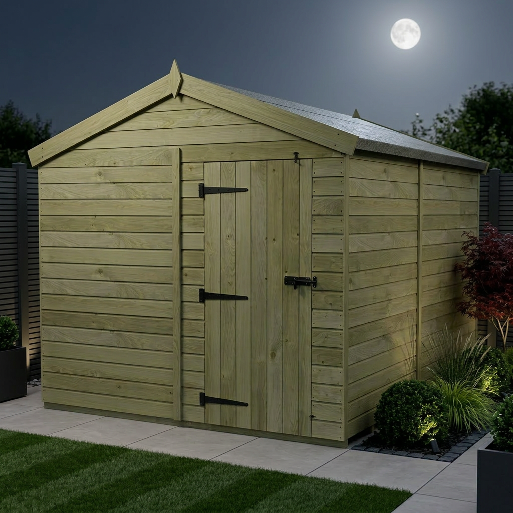 8 x 11 Apex Shed (Single Door, No Windows) - view 2