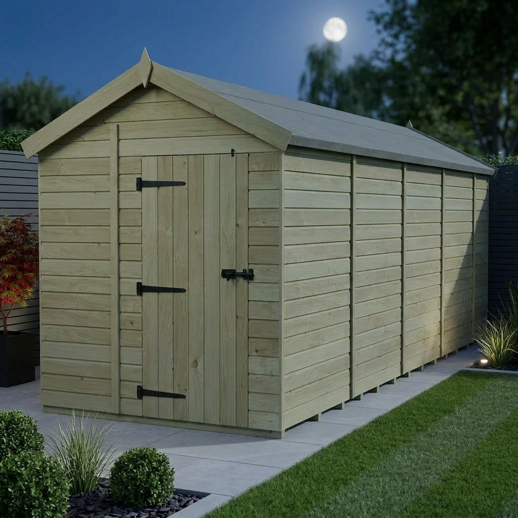 7 x 17 Apex Shed (Single Door, No Windows) - view 2