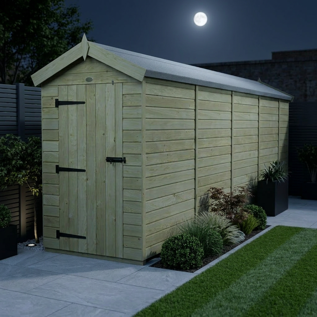 4 x 19 Apex Shed (Single Door, No Windows) - view 2