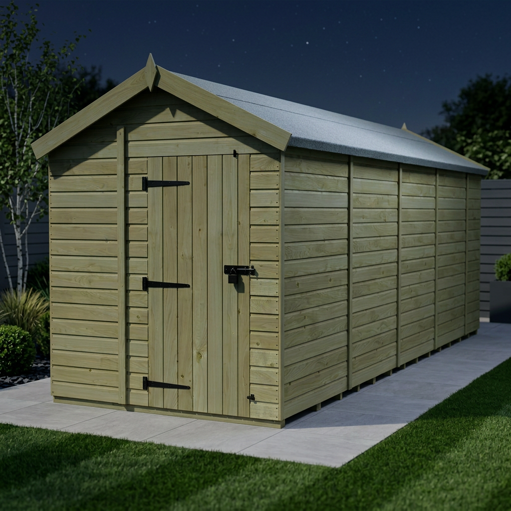 6 x 19 Apex Shed (Single Door, No Windows) - view 2