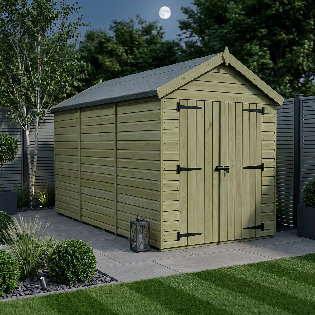 7 x 18 Apex Shed (Double Door, No Windows) - view 2