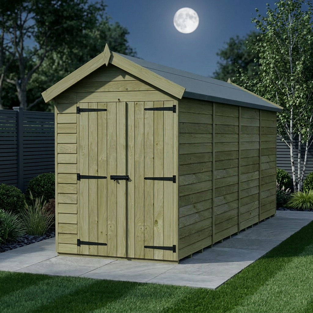 6 x 19 Apex Shed (Double Door, No Windows) - view 2