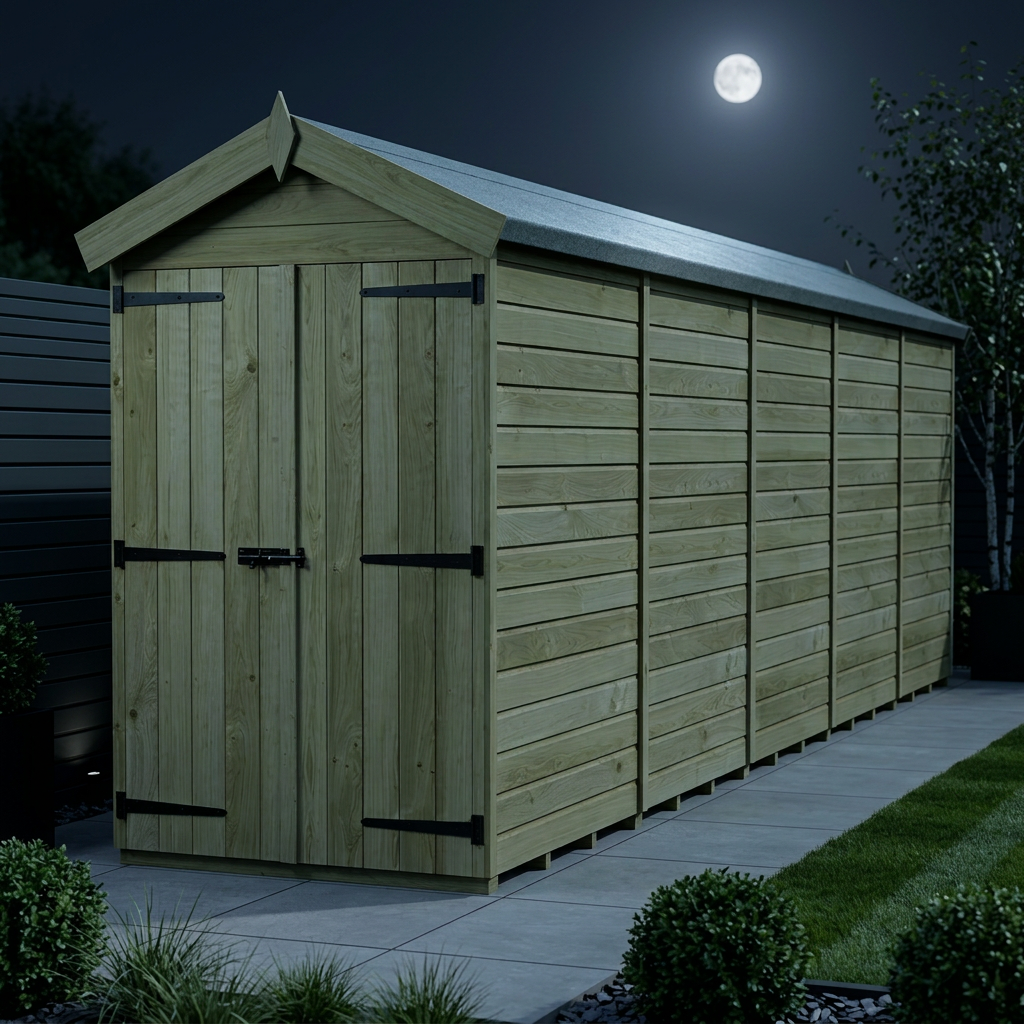 4 x 20 Apex Shed (Double Door, No Windows) - view 2