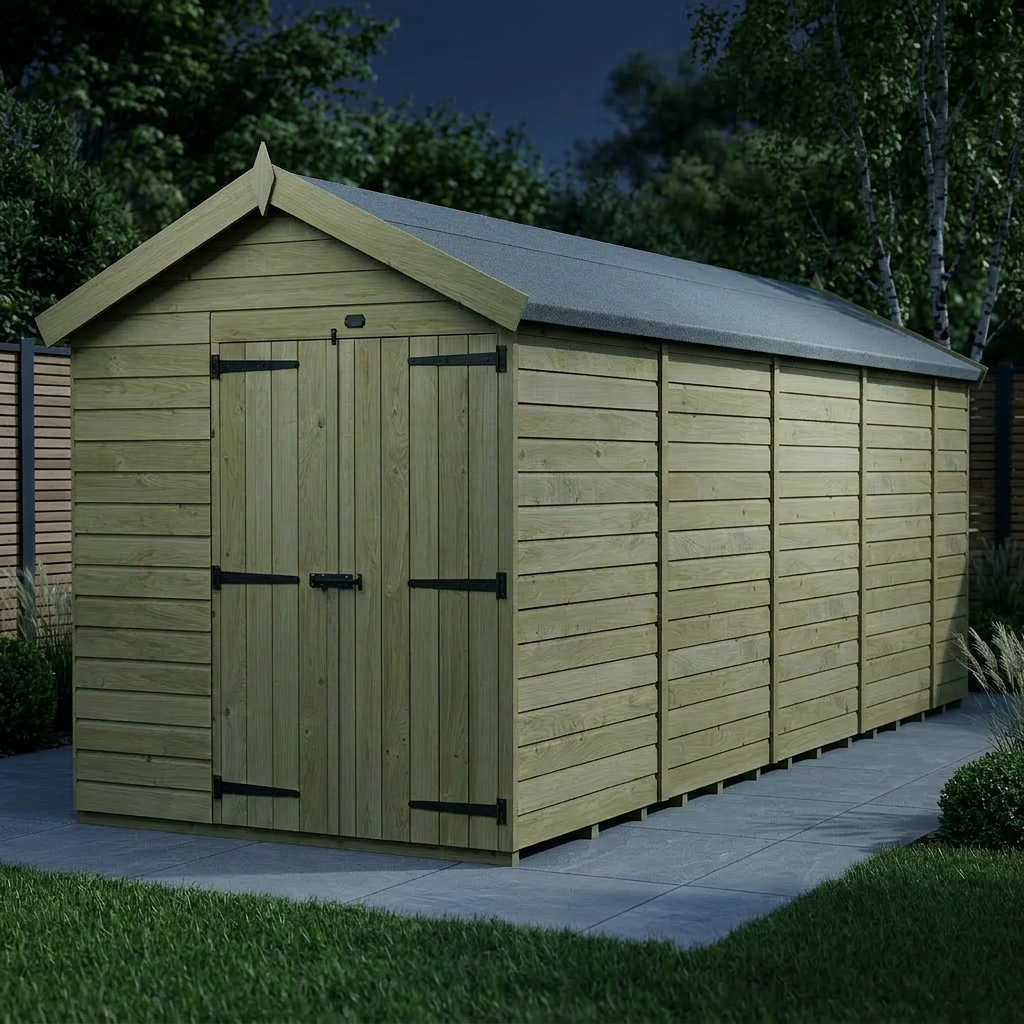7 x 17 Apex Shed (Double Door, No Windows) - view 2