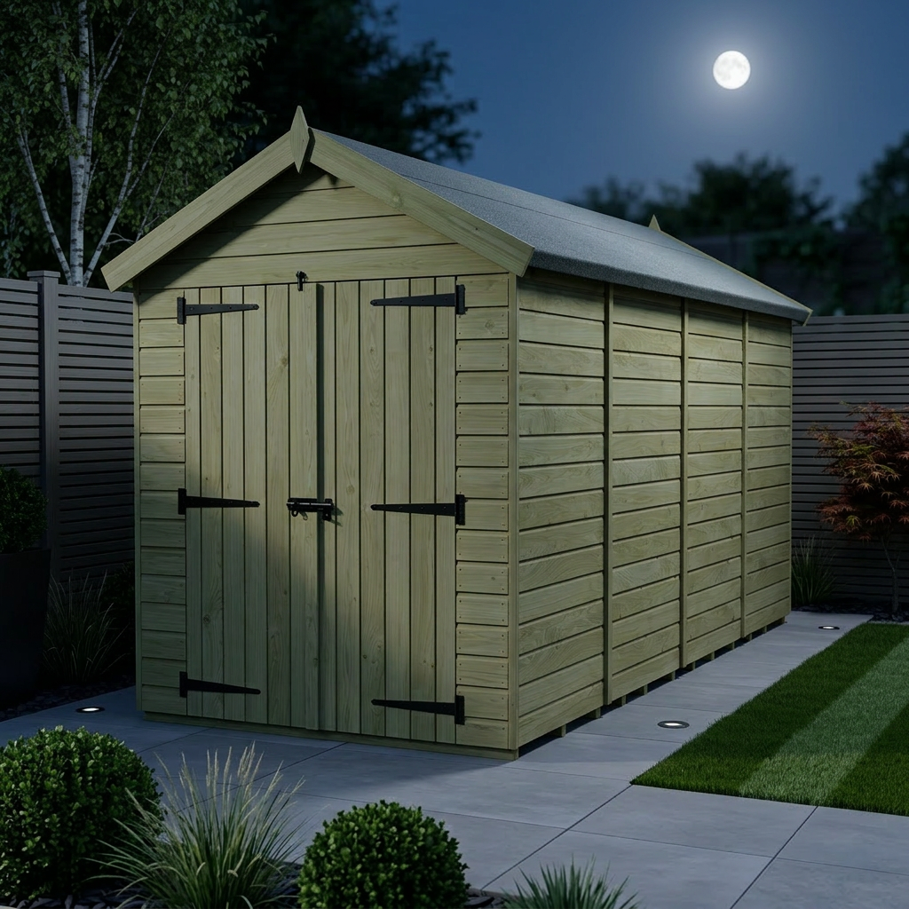 6 x 17 Apex Shed (Double Door, No Windows) - view 2