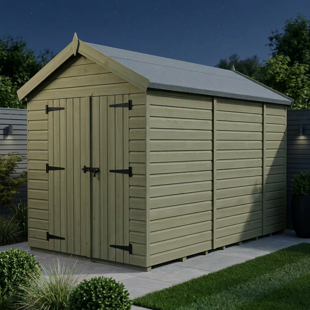 7 x 11 Apex Shed (Double Door, No Windows) - view 5