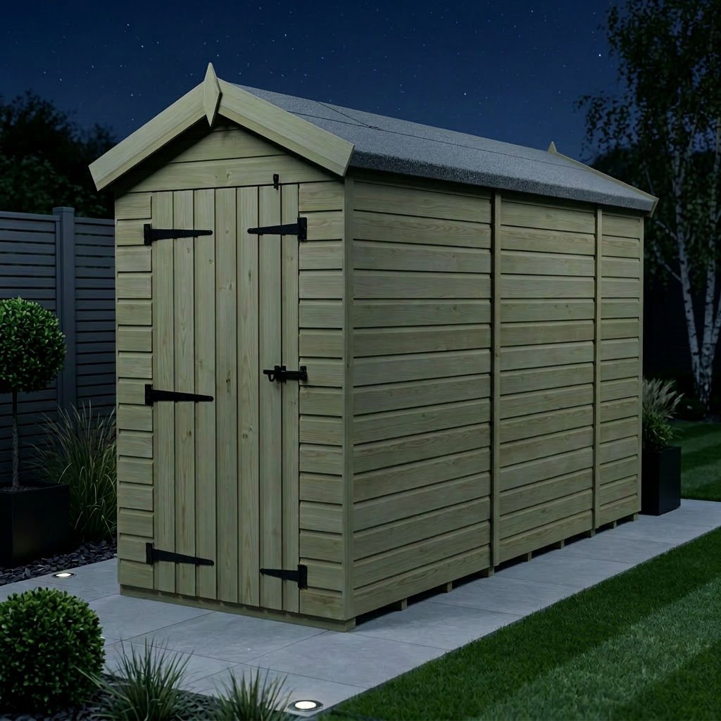4 x 9 Apex Shed (Double Door, No Windows) - view 2