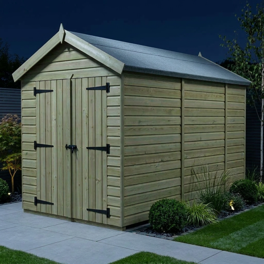 6 x 11 Apex Shed (Double Door, No Windows) - view 2