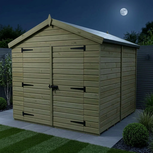 8 x 11 Apex Shed (Double Door, No Windows) - view 2