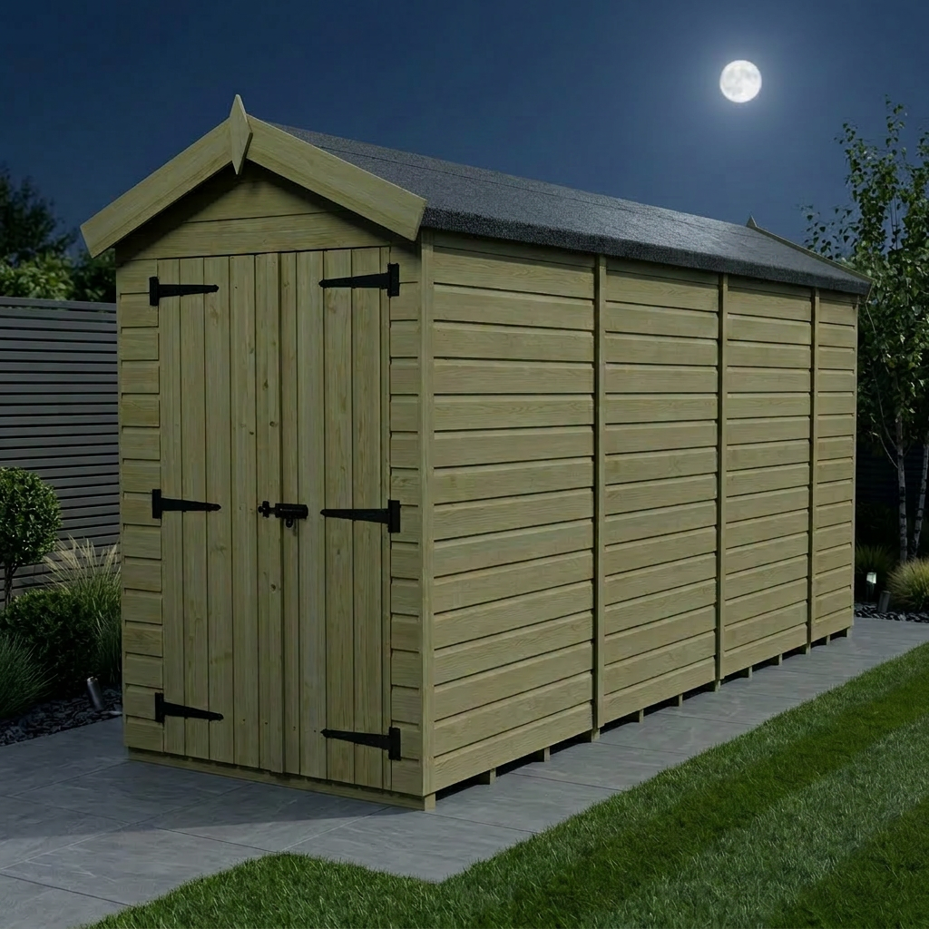 4 x 13 Apex Shed (Double Door, No Windows) - view 2