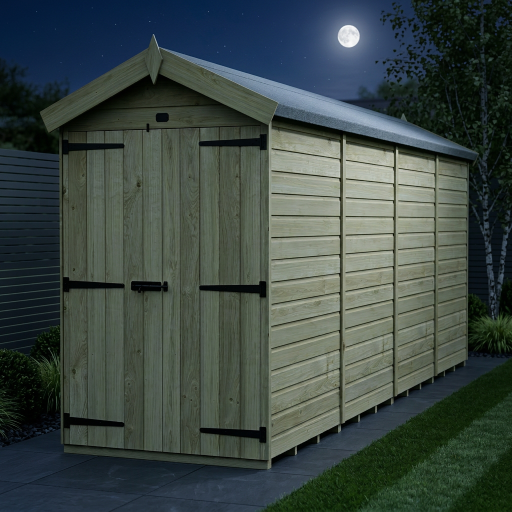 4 x 15 Apex Shed (Double Door, No Windows) - view 3