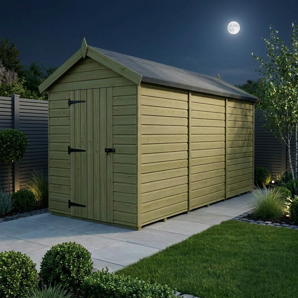 6 x 14 Apex Shed (Double Door, No Windows) - view 2
