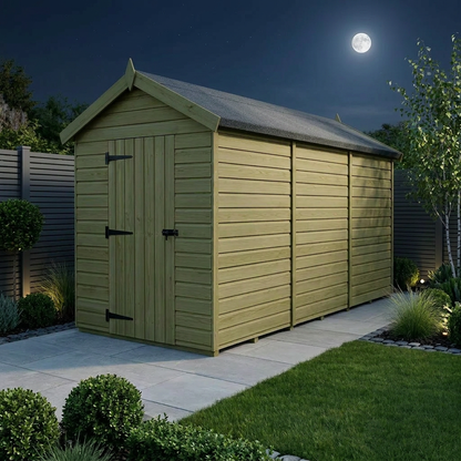 6 x 14 Apex Shed (Double Door, No Windows) - view 2