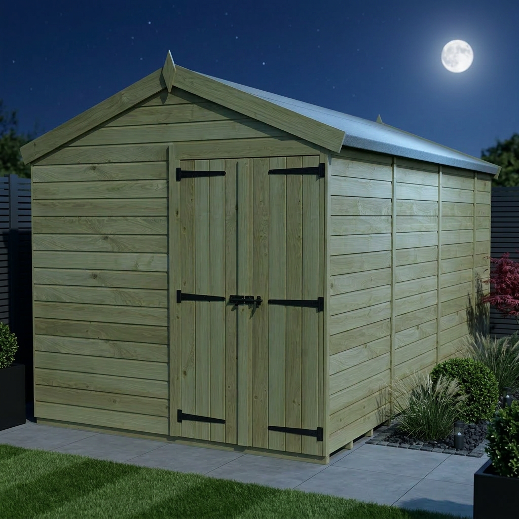 8 x 14 Apex Shed (Double Door, No Windows) - view 3