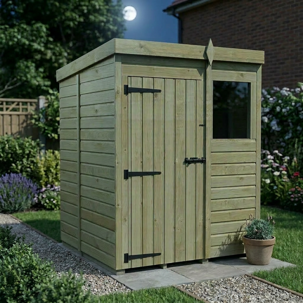 5 x 5 Pent Shed (Single Door, With Windows) - view 5