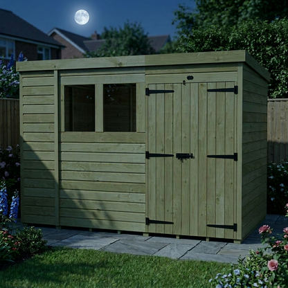 11 x 5 Pent Shed (Double Door, With Windows) - view 6