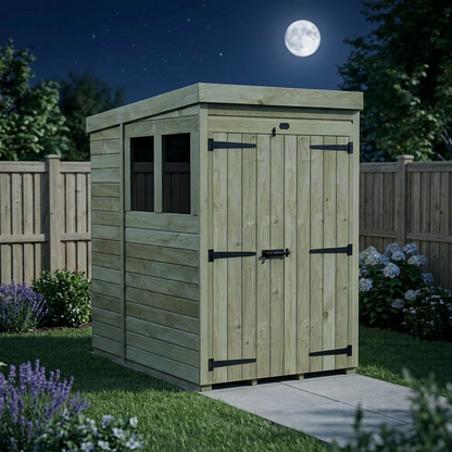4 x 6 Pent Shed (Double Door, With Windows) - view 6