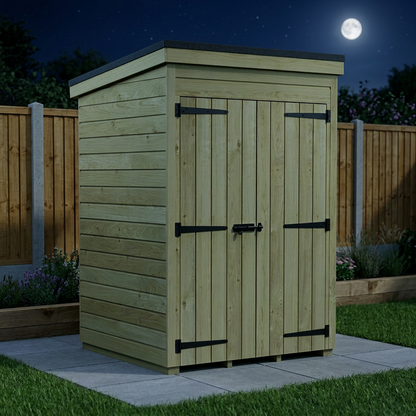 4 x 4 Pent Shed (Double Door, No Windows) - view 5