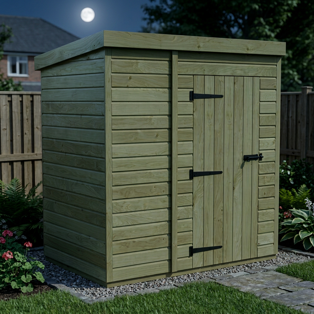 5 x 4 Pent Shed (Single Door, No Windows) - view 4