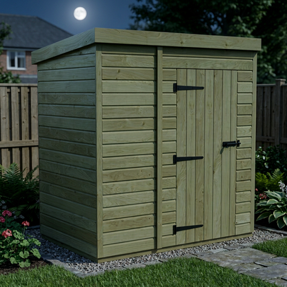 5 x 4 Pent Shed (Single Door, No Windows) - view 4