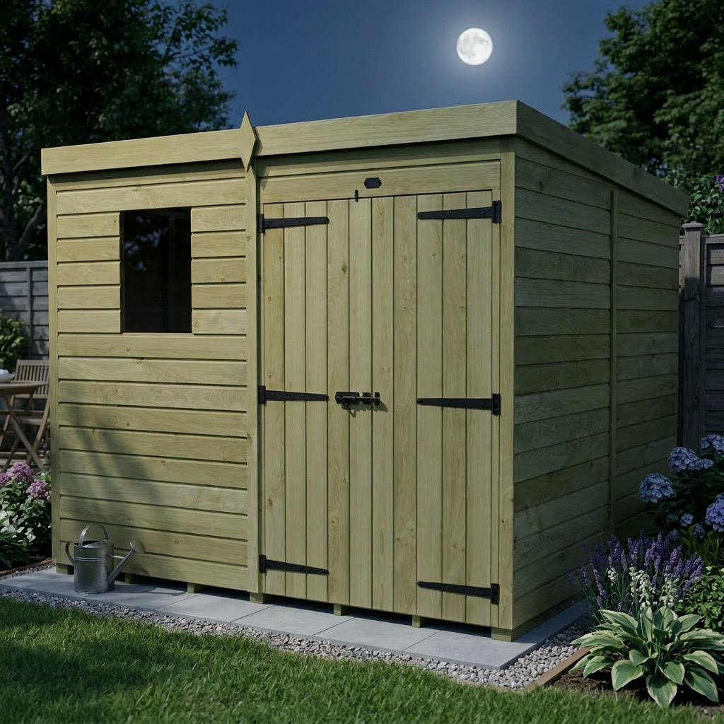 7 x 7 Pent Shed (Double Door, With Windows) - view 4