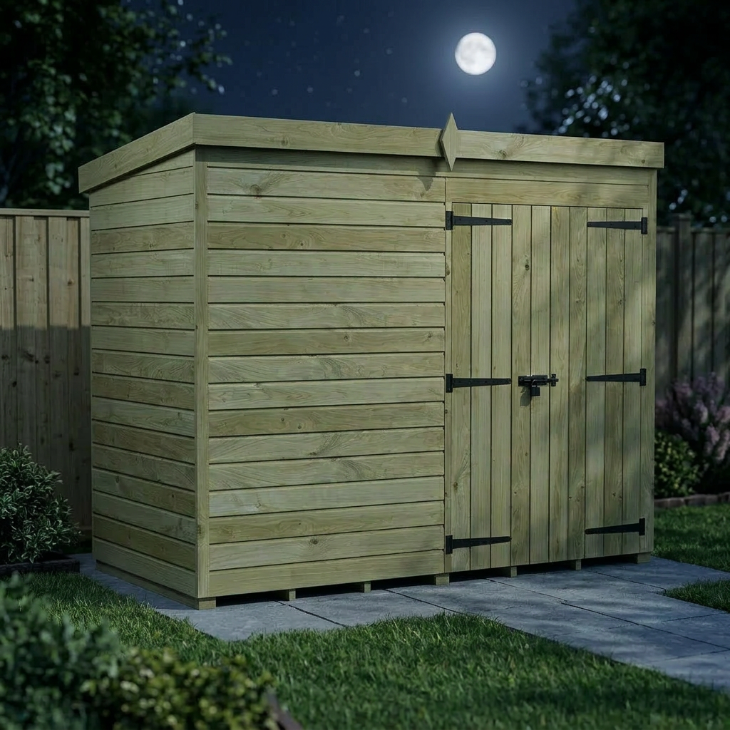 8 x 4 Pent Shed (Double Door, No Windows) - view 5