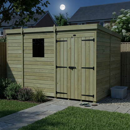 9 x 7 Pent Shed (Double Door, With Windows) - view 4