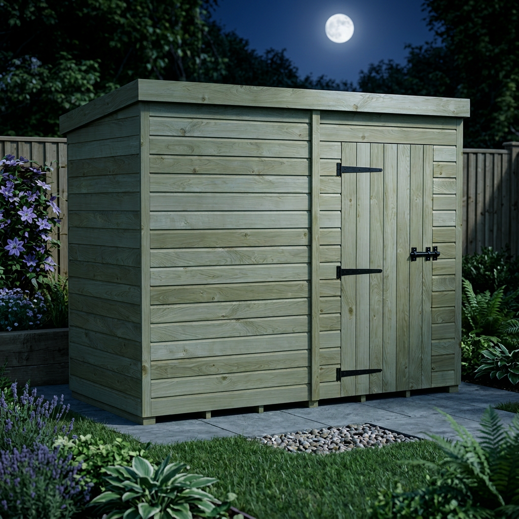 8 x 4 Pent Shed (Single Door, No Windows) - view 4