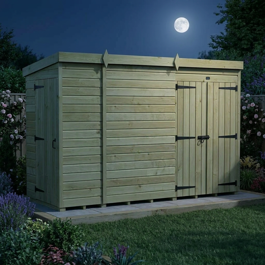 9 x 4 Pent Shed (Double Door, No Windows) - view 4