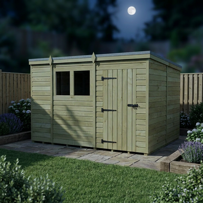 11 x 8 Pent Shed (Single Door, With Windows) - view 6