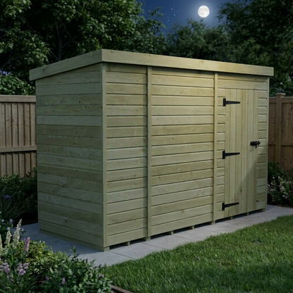 11 x 4 Pent Shed (Single Door, No Windows) - view 5