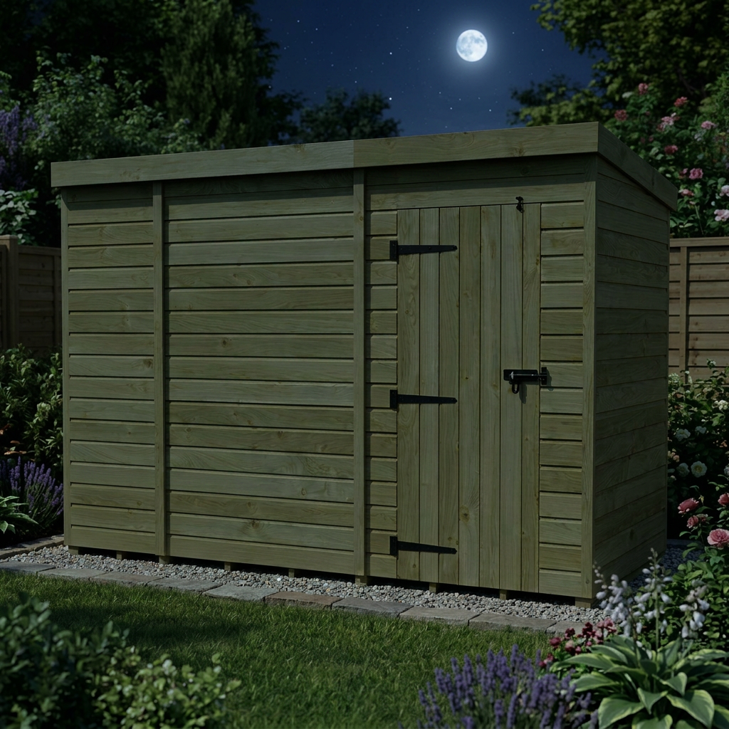 10 x 4 Pent Shed (Single Door, No Windows) - view 5