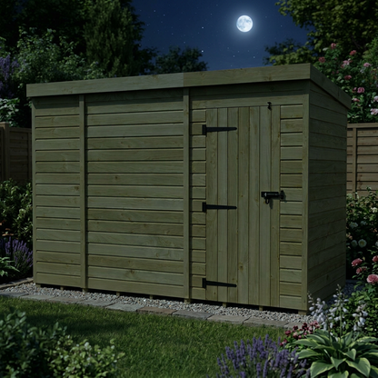 10 x 4 Pent Shed (Single Door, No Windows) - view 5