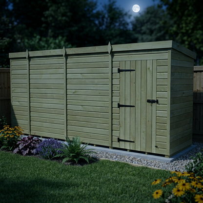 15 x 4 Pent Shed (Single Door, No Windows) - view 5