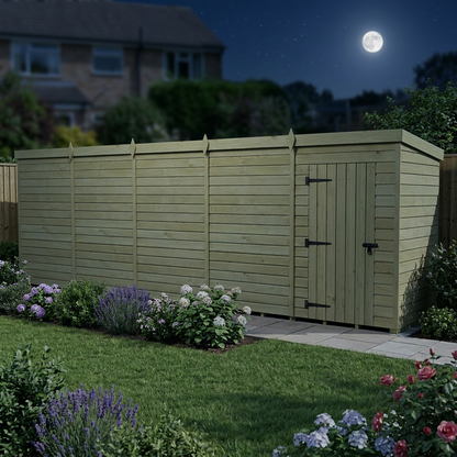 20 x 4 Pent Shed (Single Door, No Windows) - view 4