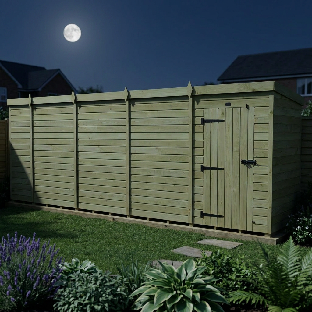 19 x 4 Pent Shed (Single Door, No Windows) - view 6