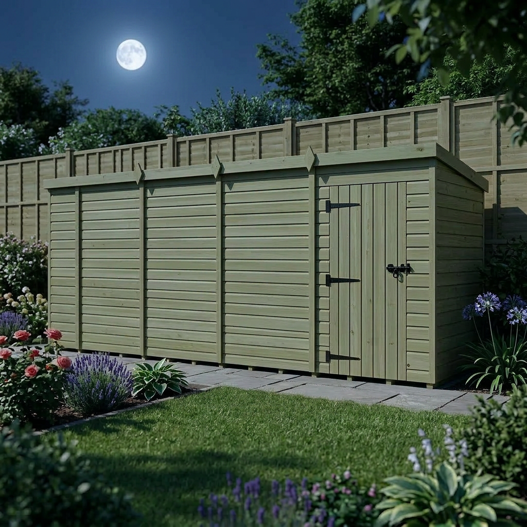18 x 4 Pent Shed (Single Door, No Windows) - view 6