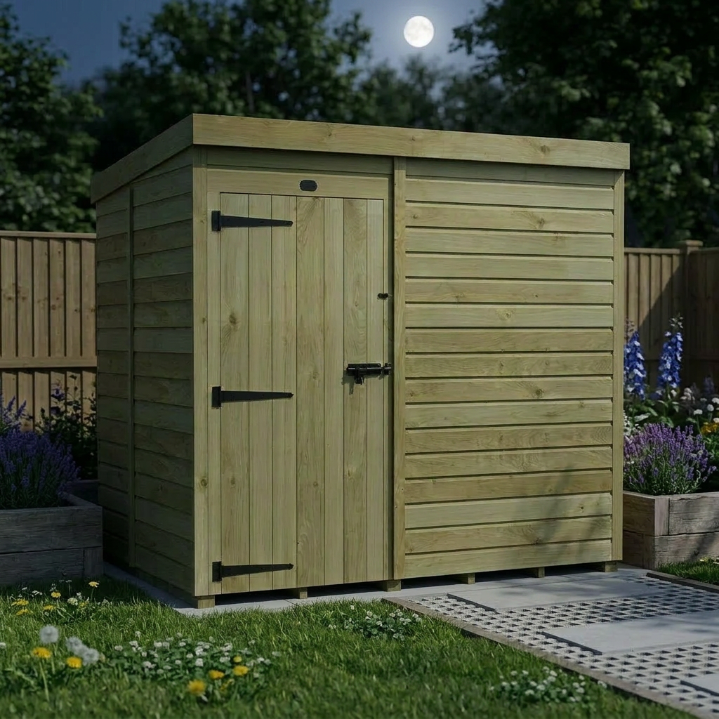 7 x 5 Pent Shed (Single Door, No Windows) - view 5