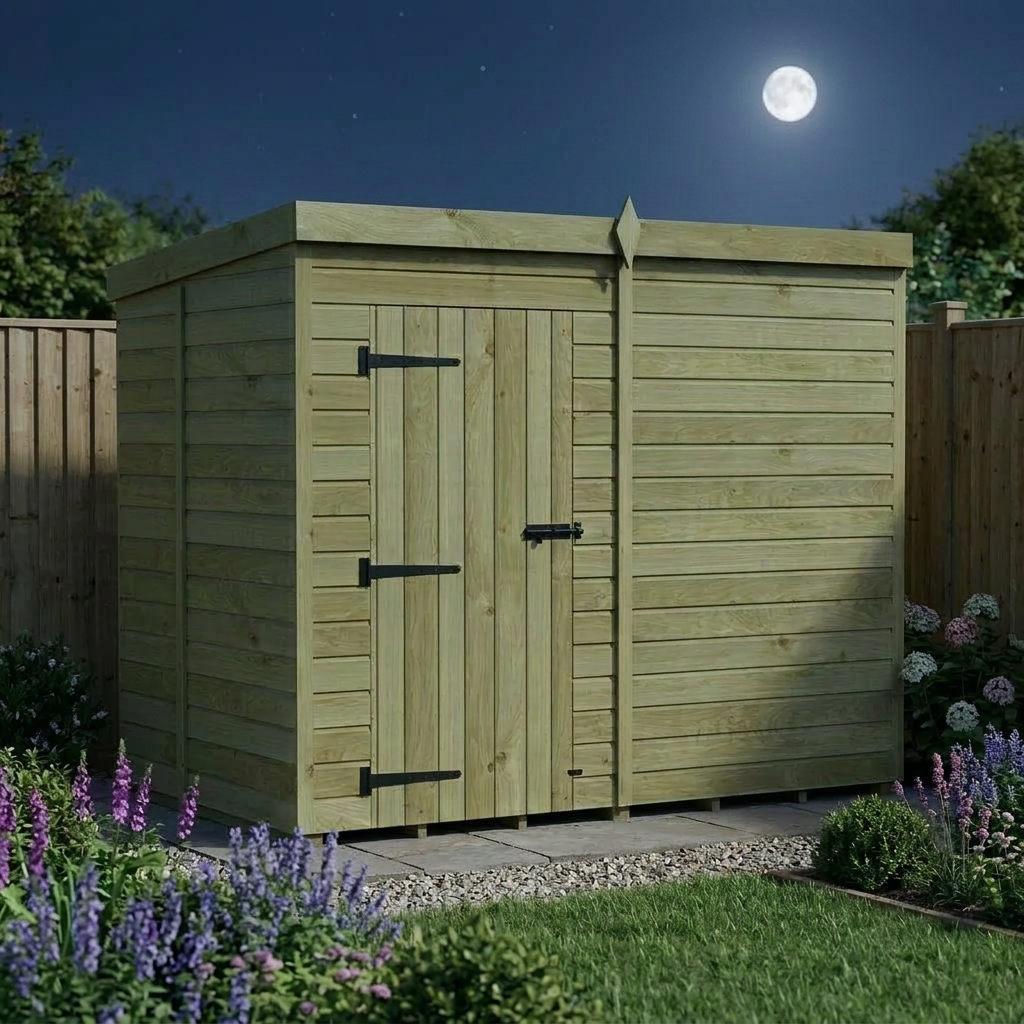 8 x 5 Pent Shed (Single Door, No Windows) - view 5