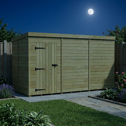 12 x 5 Pent Shed (Single Door, No Windows) - view 5