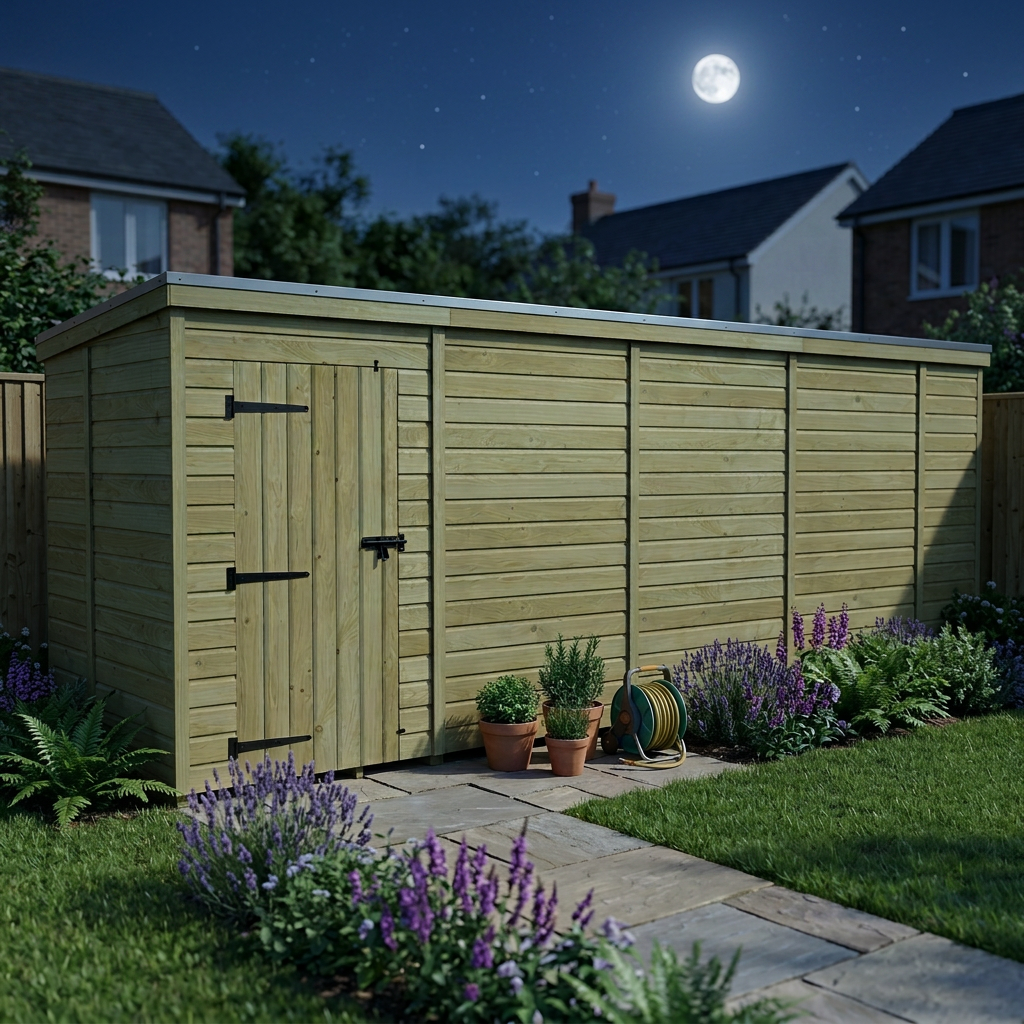 18 x 5 Pent Shed (Single Door, No Windows) - view 5