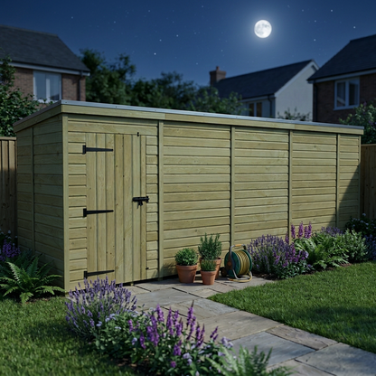 18 x 5 Pent Shed (Single Door, No Windows) - view 5