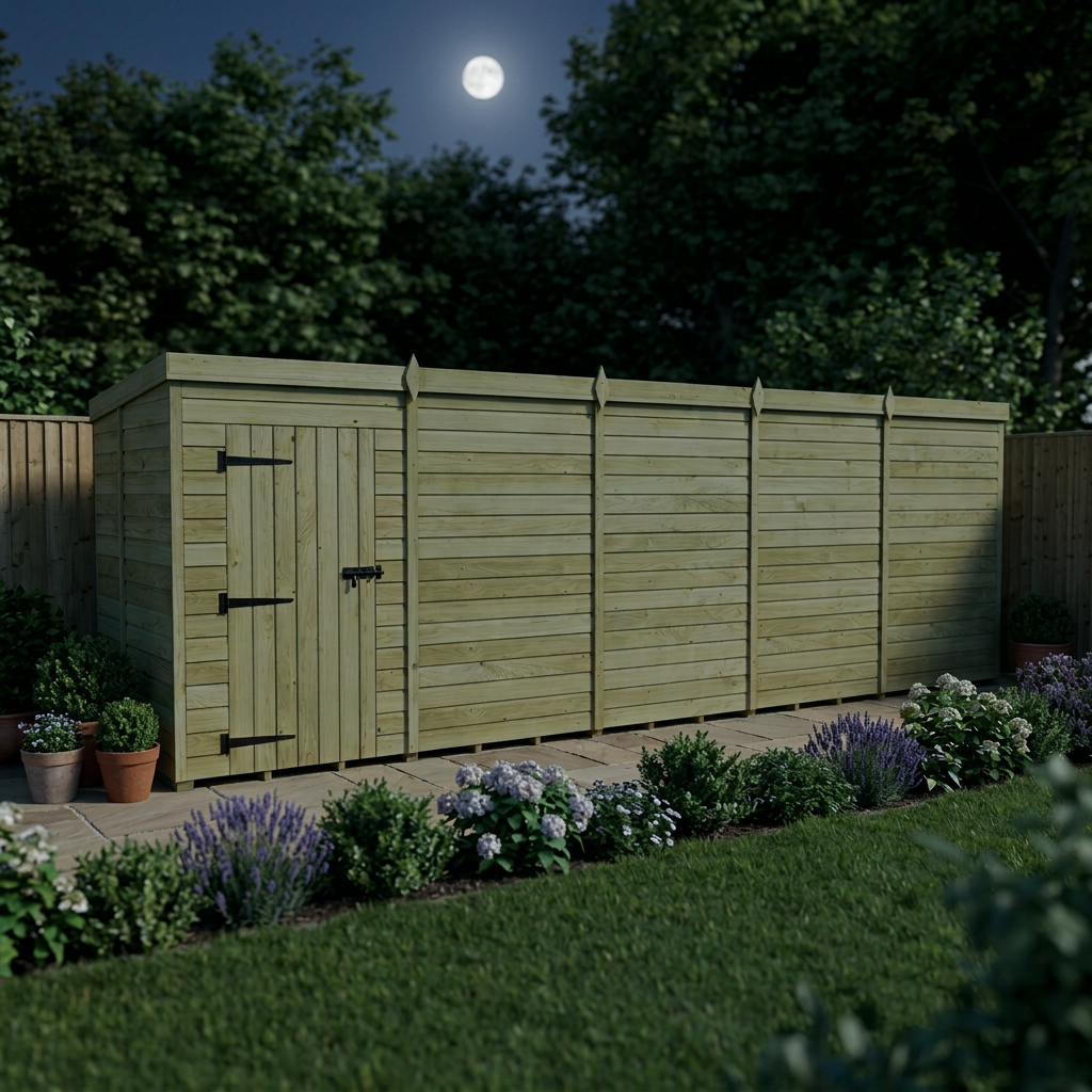 20 x 5 Pent Shed (Single Door, No Windows) - view 5