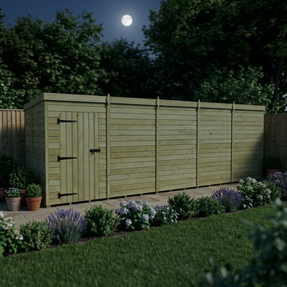 20 x 5 Pent Shed (Single Door, No Windows) - view 5