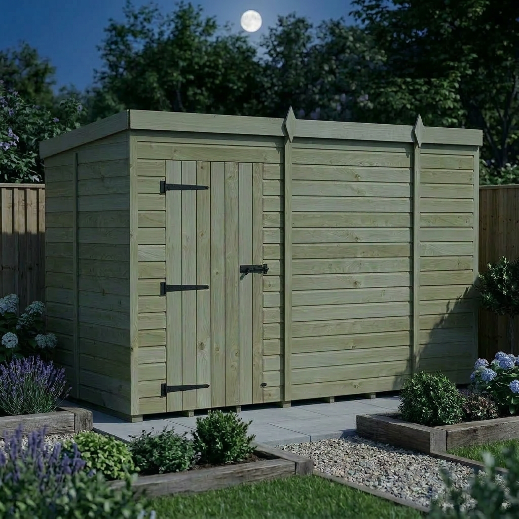 10 x 5 Pent Shed (Single Door, No Windows) - view 4