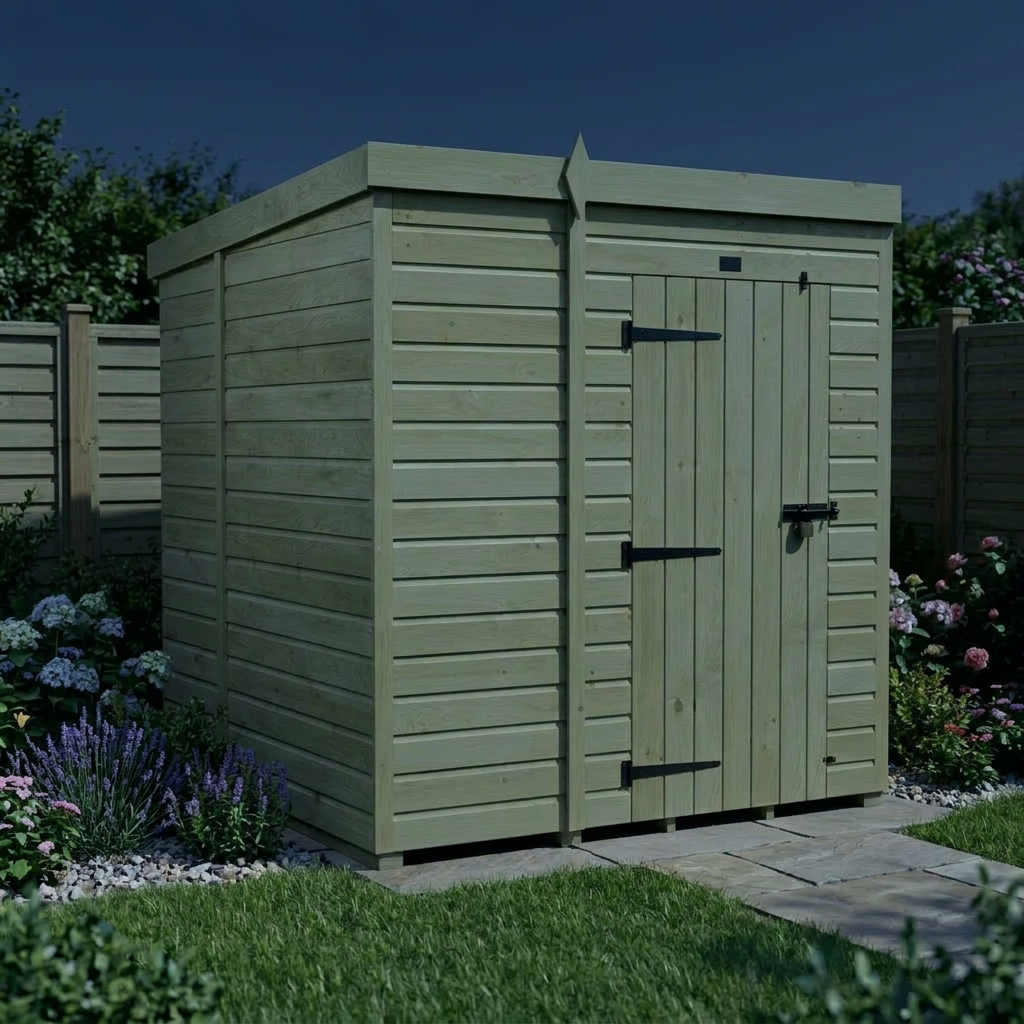 5 x 6 Pent Shed (Single Door, No Windows) - view 5