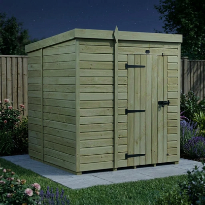 6 x 6 Pent Shed (Single Door, No Windows) - view 4